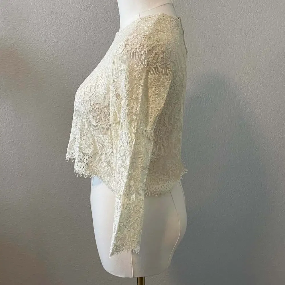 Free People Women's Cream and White Blouse